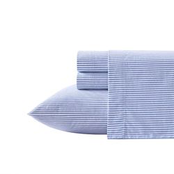 Poppy & Fritz – Twin XL lakanset bomull percale bäddsset, krispigt och cool, snygg heminredning (Oxford randigt blå, tvilling XL)