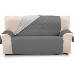 ECOMMERC3 | Funda Sofá Tamaño 4 Plazas Super Ajustable - Funda Sofá 4 Plazas Reversible Color Gris/Antracita Acolchada y Extrasuave 100% Made in Spain