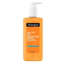 Neutrogena Clear & Defend Face Wash (1x 200ml), Oil-Free Facial Cleanser for Spot-Prone Skin, Facial Wash with Purifying 2% Salicylic Acid to Help Prevent Breakouts for Smoother, Clearer Skin