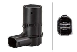 HELLA 6Px 358 141-111 Capteur, Aide Au Stationnement - En Forme D'Angle - 3Pôle - Inséré - Ce Qui Peut Être Peint - Avec Bague De Fixation