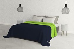 MB Home Italy “Elegant” “Elegant” Couette d'été, 260x270 cm, Vert Pomme/Bleu Foncé