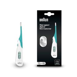 Braun High Speed Thermomètre numérique | Pour utilisation multi-sites | Voie orale, rectale ou axillaire | Convient aux bébés et aux nourrissons | Marque 1 auprès des médecins(1) | PRT1000