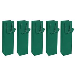 SIGEL GT502 Bolsa de papel, para botellas, 35 x 10 cm, mate, verde oscuro, 5 piezas