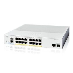 Cisco Catalyst 1200-16P-2G Smart Switch, 16 Port GE, PoE, 2x1GE SFP, begränsat livstidsskydd (C1200-16P-2G)
