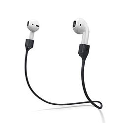 KeyBudz AirStrapz houder bevestigingsband, voor Apple AirPods Pro & AirPods, hoofdtelefoon oortelefoon accessoires, zwart