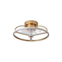Eden pulse Gouden ventilator met 8 transparante vleugels, 6 snelheden, geïntegreerde led 60 W, afstandsbediening, 21 x 50 x 50 cm
