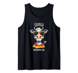 Ixonia WI USA - Mucca divertente cartone animato design Canotta