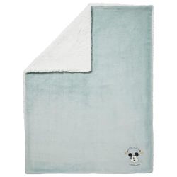 Babycalin - Manta para bebé Nacimiento, 75 x 100 cm, Mickey Good Morning Disney Baby – Manta de bebé de Nacimiento Ultra Suave de Franela Bordada Forrada Sherpa – Manta de bebé cálida y esponjosa