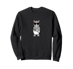 Funny Tapir Wearing Sunglasses Playing Bassoon Sweatshirt