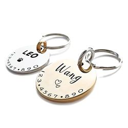 Simboli Adorabili Medagliette Identificative per Cane Gatto con Incisione Personalizzata Collare Targhetta Cani Accessori Personalizzato Nome Collana Cucciolo Ottone Brillante Antismarrimento S