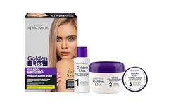 PLACENTA LIFE KERATIMASK - Vegan Brazilian Hair Straightening Kit with Keratin and Hyaluronic Acid for Blonde Hair - 12-Week Effect - Pack: Treatment Shampoo + Straightening Treatment + Conditioner