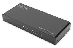 DIGITUS HDMI Divisor - Divide una señal HDMI en Cuatro Pantallas - HDMI 2.0 - UltraHD 4K/60Hz - HDR, HDCP 2.2, EDID - Downscaler para Funcionamiento Mixto 4k/1080p