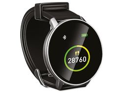 Umbro Fitnesstracker Bluetooth – smartwatch met sportfuncties – fitnesshorloge HR en lichaamstemperatuursensor – stappenteller 1,3 inch touchscreen – sporthorloge IP68 waterdicht – zwart, zwart,
