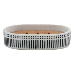 Spirella JABONERA Yuma Negro Y Blanco Arena POLYRESINA, 11 x 6 x 2 cm