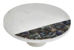 Premier Housewares Marble Cake Stand, Paua Shell, White - 26 cm