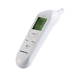 Domotherm 0865 S – Thermomètre Auriculaire Thermomètre infrarouge avec 40 pochettes de protection hygiéniques