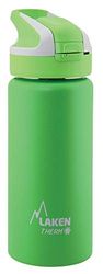 Laken herbruikbare thermische fles top van roestvrij staal met automatische dop en veiligheidssluiting, 500 ml, groen
