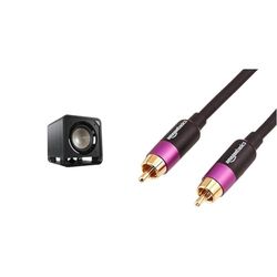 Polk HTS10 Actieve Subwoofer voor Thuisbioscoop Geluidssystemen en Muziek, 10 Inch Driver, 200 Watt, Akoestische Behuizing - Zwart & Amazon Basics PBH-19089 - Subwooferkabel, RCA, 4,6 m, zwart