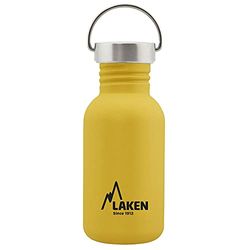 Laken Basic Borraccia in Acciaio Inossidabile, Bottiglia d'acqua con Tappo a Vite in Acciaio, Bocca Larga, 500ml, Giallo