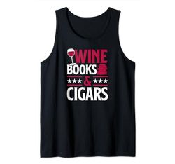 Libros De Vino Y Cigarros Vino Tinto Loving Book Reading Camiseta sin Mangas