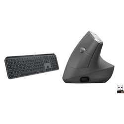Logitech MX Keys S, Tastiera Wireless, Profilo Basso, Tasti Programmabili, Retroilluminazione & MX Mouse Verticale Wireless Ergonomico, Multi-Dispositivo, Bluetooth o 2.4GHz Ricevitore