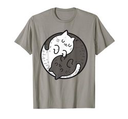 Regalo di allenamento yoga posizione yoga gatto Yin Yang Maglietta