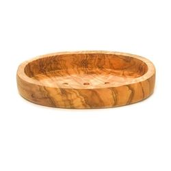 Eco Bath London Olive Wood Oval Soap Dish - Natural Wooden Soap Dish Holder for Bathroom, Eco-Friendly Bar Soap Holder