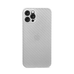 aiino Skin Case för iPhone 12 Pro, White Cover 12 Pro med kolfibereffekt, stötsäker och reptålig, ultratunn, lätt och flexibel, kompatibel med MagSafe, italiensk kvalitet – vit