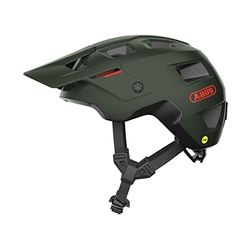 ABUS MTB-hjälm MoDrop MIPS – robust cykelhjälm med stötskydd för mountainbikare – individuell passform – unisex – mörkgrön, storlek S, grön (tallgrön), S (51–55 cm)