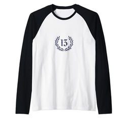 13 camiseta 13 sudadera con capucha el número 13, funda para teléfono móvil 13 en corona Camiseta Manga Raglan