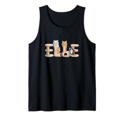 Elle Cat Trees - Personalized Cute Name Word Art Tank Top