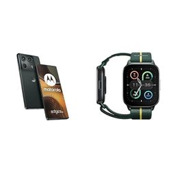 Motorola Edge50 Ultra Forest Grey with CO2 Offset and Moto watch fit, PANTONE Trekking Green