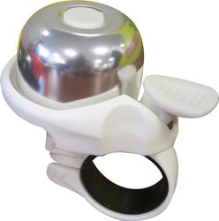 Mini universele fietsbel in wit/zilver staal