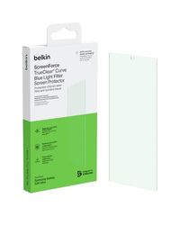 Belkin ScreenForce TrueClear Curve Blue Light Filter Samsung Galaxy S24 Ultra Screen Protector Edge-to-Edge Fit, Durable Glass, Flawless Application with Easy Align Tray for Bubble Free Application