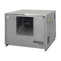 Ventilador de caja 400°C/2h a transmisión, modelo CJTX-C-10/10-1,5, turbina de 10/10 pulgadas, 1130 rpm, caudal máximo de 5000 m3/h, 86 x 82,5 x 61,8 centímetros (Referencia: 1028023)