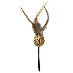Croci Euphoria - Jouet Comestible pour Chat, Silvervine Wand Ball/Feather, 11 cm