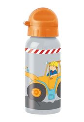 Sigikid Botella de acero inoxidable, antigoteo, sin BPA, resistente, ligera, con tapa de rosca desmontable, fácil de limpiar, para niños de 3 a 8 años, referencia 25293, color gris y naranja, 400 ml