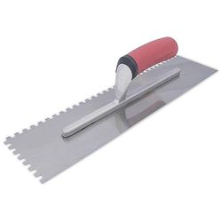 Plano dentado Marshalltown, entalhe: SQ-6 x 6 mm com cabo macio, de aço, para rolamentos, tamanho: 279 x 114 mm
