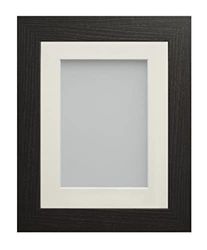 Frame Company Watson Black Picture Photo Frame fitted with Perspex, 10x10 inch with Ivory Mount for image size 5x5 inch