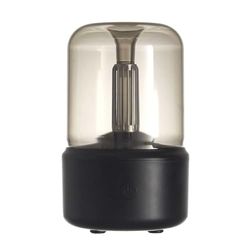 HOME DECO FACTORY, VE6074, Diffuser voor etherische olie in gerookt glas, elegant en modern design, eenvoudige bediening, geïntegreerde veiligheid, gevarieerde diffusiemodi, 120 ml, Zwart