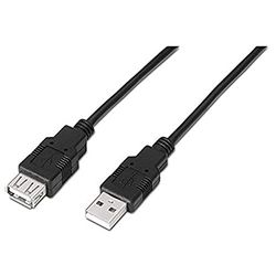VoltShine Câble USB 2.0 type A H/M noir 1,8 m, transfert de données rapide, compatible avec les appareils USB, idéal pour charger et synchroniser.