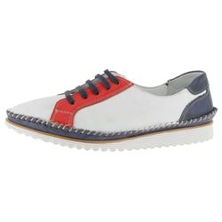 Andrea Conti Femme Damen Schnürschuh Chaussures à Lacets, Blanc, Bleu, Rouge, 36 EU