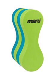 Maru Swimming Pull Buoy Float Junior Swimming Aid Equipment for Stength Training, Pool use, Made of Foam, Leg Float, Provides Comfort and Buoyancy (Lime/Blue, Youth)