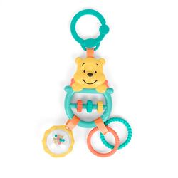 Bright Starts, Jouet d'Éveil Disney Baby Winnie l'Ourson Busy Bear - Jouet pour Poussette, Unisexe, Nouveau-Nés et Plus Grands
