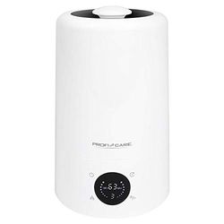ProfiCare Luchtbevochtiger PC-LB 3077, ultrasone technologie voor ruimtes tot 60 m², actief koolstoffilter, 5 liter watertank, 3 bedrijfsmodi, multifunctioneel led-display, touch-bediening, wit