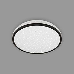 BRILONER - Plafoniera a LED, lampada da soffitto, per bagno, rotondo, decorazione a stella, IP44, 12 Watt, 1.200 Lumen, 4.000 Kelvin, bianco-negra, 280x70mm (DxH)