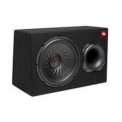 JBL BassPro 12 actieve subwoofer auto set - basreflex woofer JBL box groot 30 cm, 450 watt versterker auto geluidssysteem en auto hifi basbox behuizing, zwart