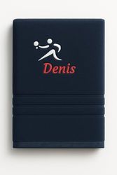 Asciugamano personalizzato con nome Nome sportivo splendidamente ricamato Asciugamano da bagno Asciugamano in cotone 100% personalizzato con nome (100 x 50 cm, Tennistavolo)