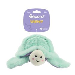 Record - Gioco per Cani Bubble in Peluche Senza Imbottitura con Palla in Gomma – Palla per Cani con Rimbalzo Imprevedibile, Squeaker ed Effetto Crunchy per Gioco Attivo e Sicuro | Tartaruga 22,5 cm