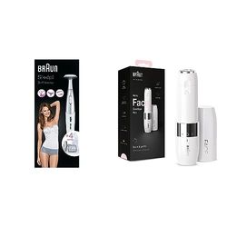 Braun Silk-épil Bikini Styler, 3-in-1 Precision Bikini Trimmer with Precision Head & Face Mini Hair Remover, Facial Hair Remover for Women Mini-Sized Design for Portability